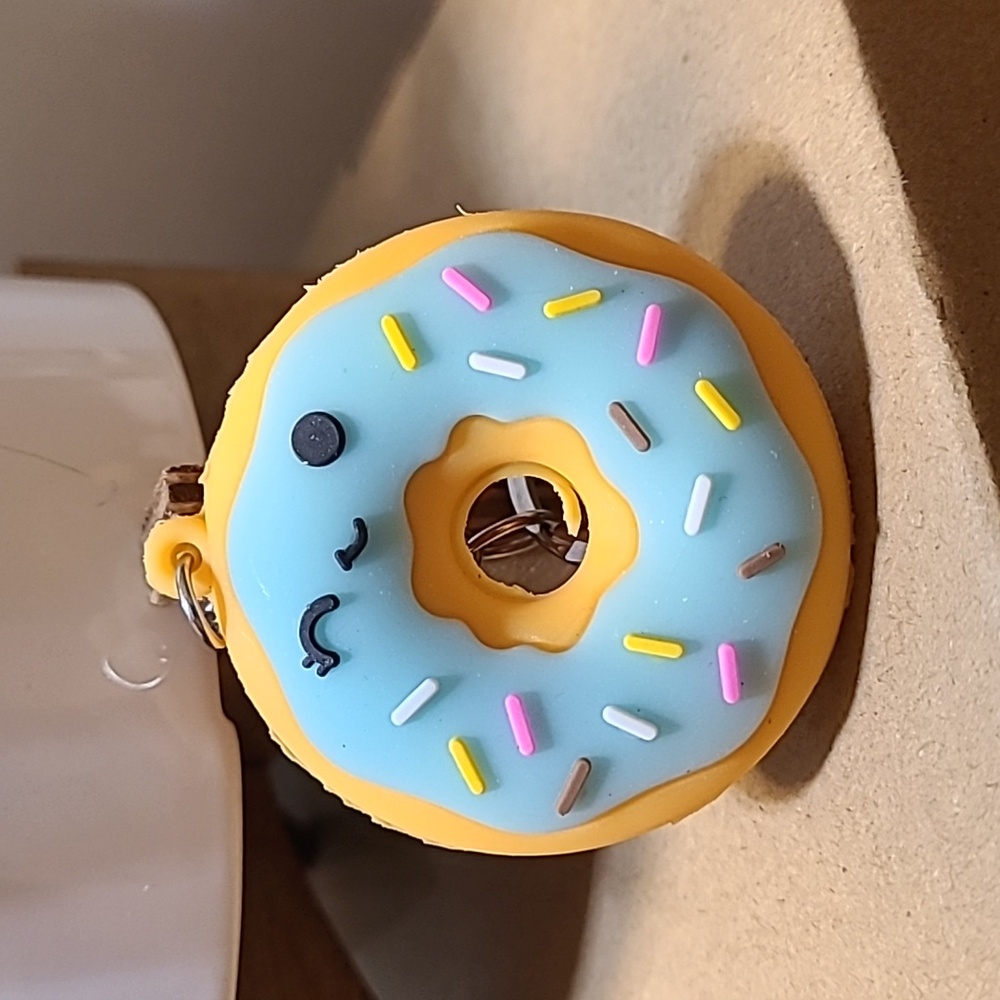 Cute Donut Keychain Charmβ Style Blue Icing Sprinkles